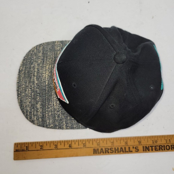San Antonio Spurs Snapback Hat Black Blue Hardwood Classic Mitchell & Ness NBA - Picture 9 of 16